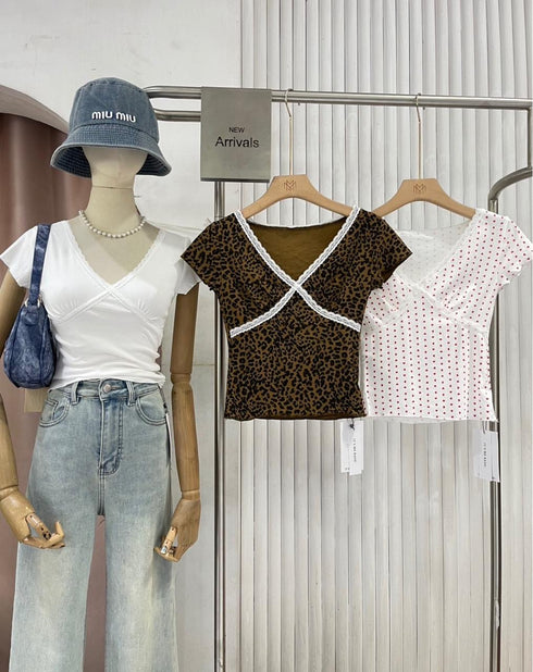 V-neck Fitted Tops